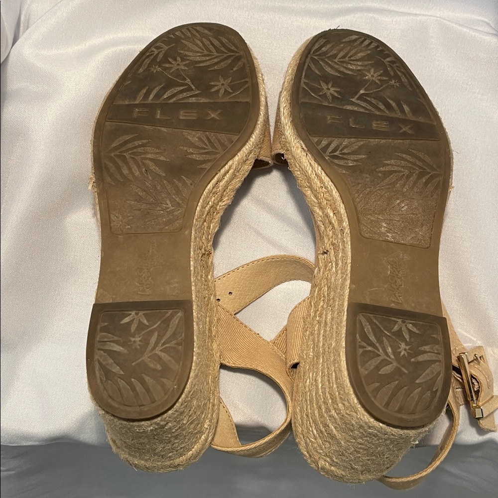 Beige Wedge Rope Sandals - Picture 8 of 9